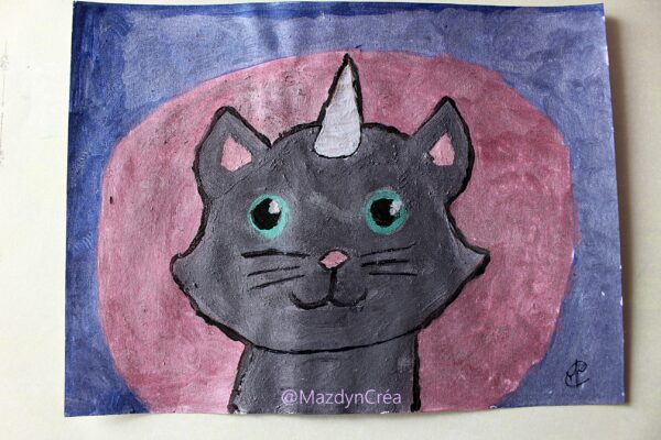 Peinture - Chat licorne 1