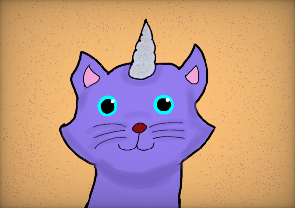 Chat licorne violet - Illustration – Image 2