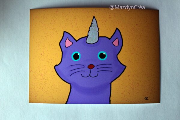 Chat licorne violet - Illustration – Image 3