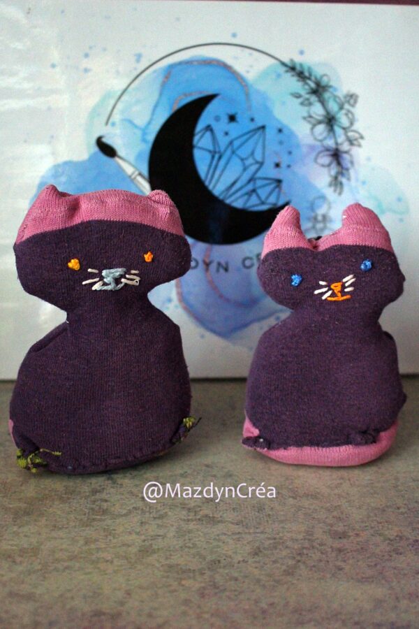 Peluche Upcycling Chat violet