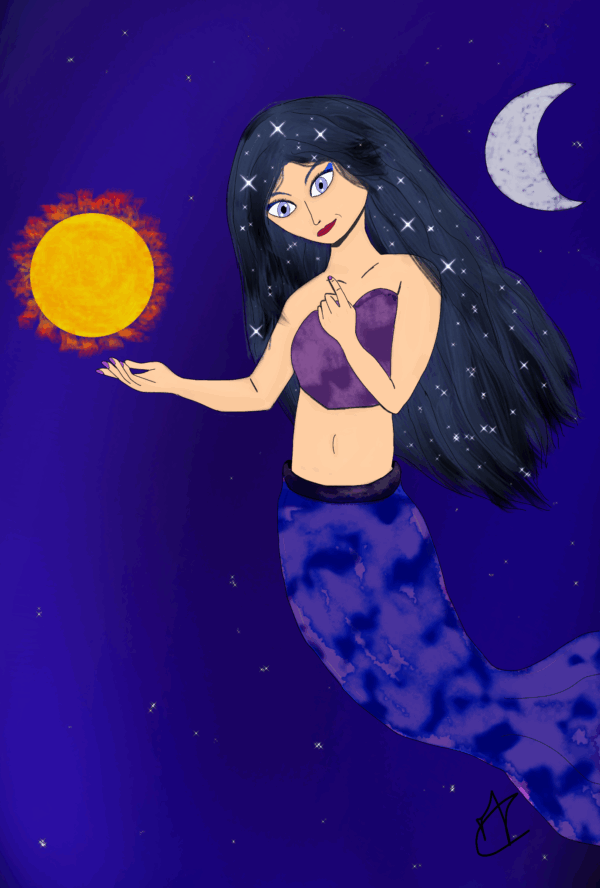 Illustration - Mermaid and Galaxie