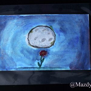 Carte Inspirante - La douceur d'une fleur illuminée par la lune