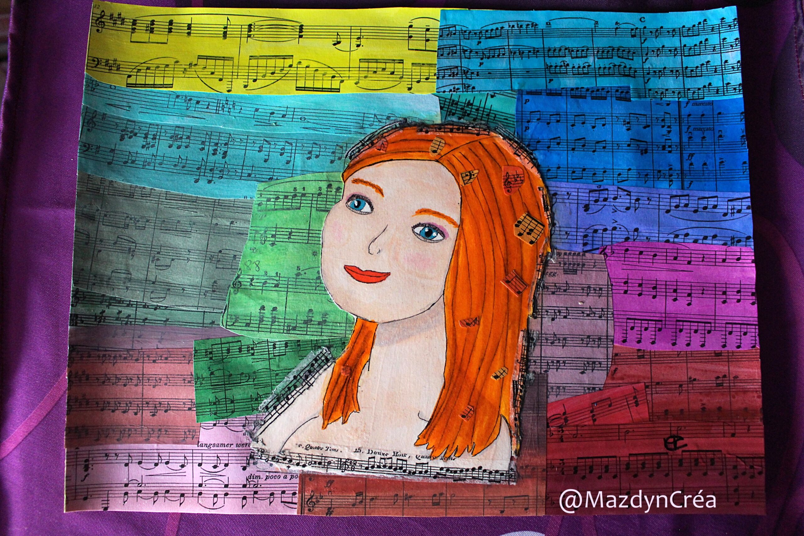 La musique, la couleur de l'âme - Peinture/collage – Image 2
